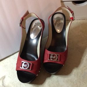 Michael Kors Red Wedges Size 9-1/2